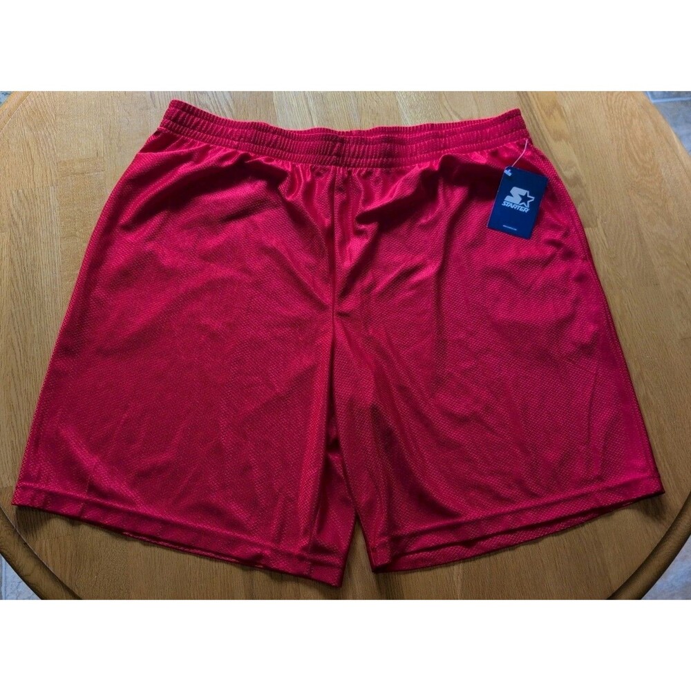 NWT Starter Dri-FIT Dazzle Men's Red Mesh Athletic Shorts Size XL Drawstring